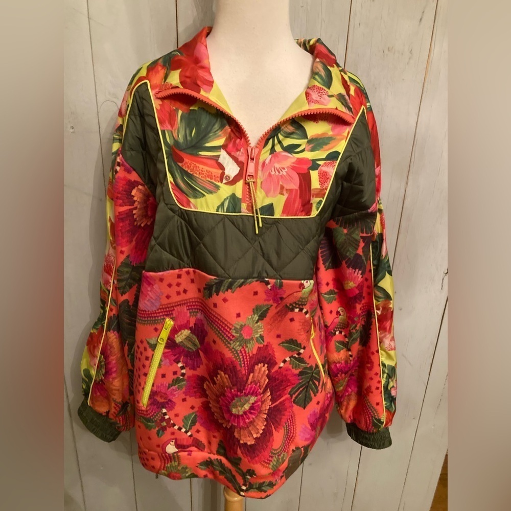 FARM RIO ANTHROPOLOGIE  Blooming Gardens, Quilted, Anorak & Sweatshorts Set S-L - Picture 9 of 13